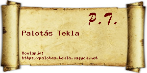 Palotás Tekla névjegykártya